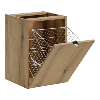 Produktbild von Unterschrank mit Wäschekorb, 40 cm, Eiche, NEWPORT-56-OAK