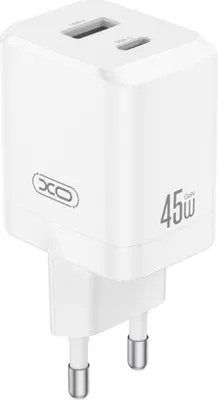 Obrázek produktu pro Nástěnná nabíječka XO CE36 USB 45W USB-C a USB-A, bílá