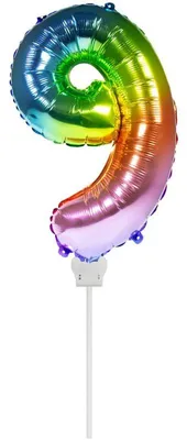 Produktbild von Regenbogen Folienballon Zahl 9