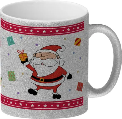 Produktbild von Weihnachtsmann Weihnachten Glitzer-Kaffeebecher