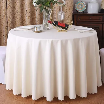 Immagine prodotto di Tovaglia rotonda beige, 320 cm, in poliestere