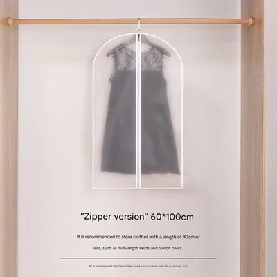 Obrázok produktu pre Vodoodpudivé, priehľadné vešiaky na odevy so zipsom, 60 × 100 cm, 4 ks, prateľné vešiaky na bundy