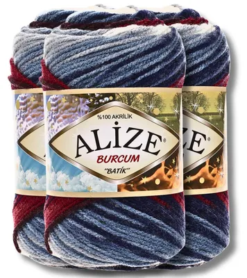 Zdjęcie produktu dla Alize 3x 100 g Burcum Batik Wełna z gradientem kolorów, szydełkowanie, dzierganie (2978)
