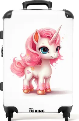 Produktbild von NoBoringSuitcases.com - Großer Koffer rosa - Kinderkoffer Einhorn Mädchen - Reisekoffer mit 4 Rädern - Trolley auf Rädern 72 Liter - Rollkoffer große Kinder - Geräumiger Gepäckkoffer 20kg - Gepäcktrolley mittel - Koffer groß TSA Schloss - Hartschalenkoffer XLKoffer Mittelgroß 67x43x25 cm, 72L,