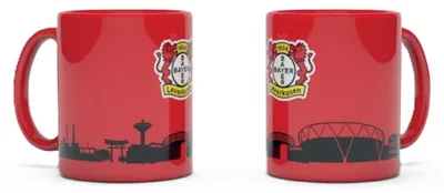 Produktbild von Bayer 04 Leverkusen Tasse rot Skyline schwarz
