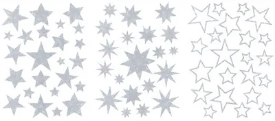 Produktbild von HEYDA 203584470, Papier, Silber, Sternenmuster, Entfernbar, Fenster, Glas