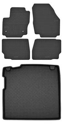 Zdjęcie produktu dla Dywaniki gumowe + mata bagażnika do Ford Mondeo MK4 2007-2012 (kombi, z kołem zapasowym) – czarne, dopasowane – Wielganizator