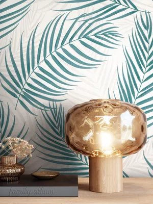 Produktbild von NEWROOM Tapete Blau Vliestapete Palmen - Mustertapete Tropisch Beige Creme Blätter Dschungel Grafiktapete Floral