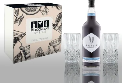 Produktbild von Tails Cocktails Geschenkset Espresso Martini 1L (14,9% Vol) mit 2 Longdrink Cocktail Gläsern in Kristalloptik Fertig Cocktail Ready to Drink- [Enthält Sulfite]