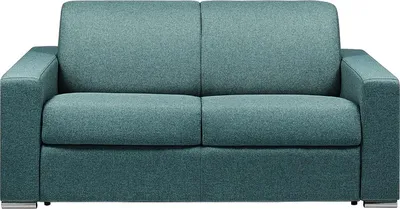 Produktbild von 2-Sitzer-Sofabett im Express-Stil – Blau – Liegefläche: 120 cm – Matratze 14 cm – mit Memory-Effekt – CALITO