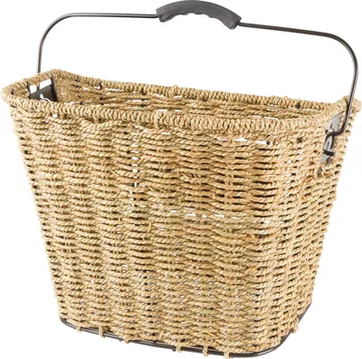 Image de M-Wave Ocean F Panier de vélo avant en jonc de mer Panier de guidon pour vélo Paniers de guidon amovibles pour guidon Panier avant