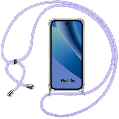 Image de Coque pour Google Pixel 10a, Protection Silicone Renforcée avec Cordon Violet Réglable