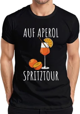 Produktbild von Aperol Spritz Spritztour Sommer Party Cocktail Fans Lustig Spruch Herren T-Shirt, Schwarz, S