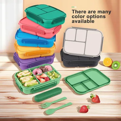 Lunchbox für Erwachsene und Kinder - 1200ML auslaufsichere Bento-Box mit 4 Fächern