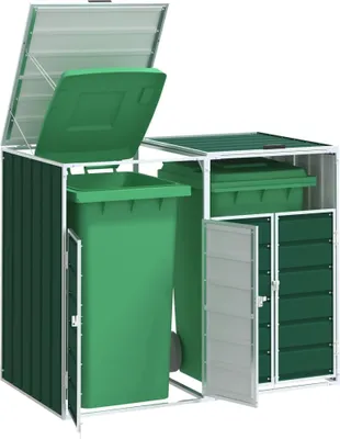 Immagine prodotto di vidaXL Contenitore per rifiuti da 2 tonnellate verde 144x81x113 cm acciaio