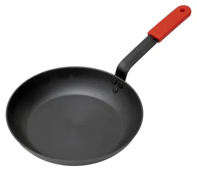 Obrázok produktu pre Liata panvica z uhlíkovej ocele, priemer 28 cm, s ochranou rukoväte – predvypaľovaná