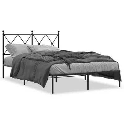 Immagine prodotto di vidaXL Struttura letto con testiera in metallo nero 120x200 cm