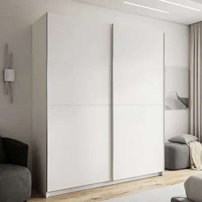 Produktbild von CAMILA 180 cm Schiebeschrank, Weiß rustica