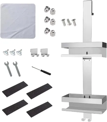 Imagen del producto de Estante de acero inoxidable, juego de 2 unidades, para colgar, sin necesidad de taladrar, ideal para el baño