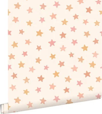 Produktbild von ESTAhome Tapete kleine Sterne Weiß, Rosa und Orange 50 x 900 cm