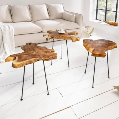 Produktbild von riess-ambiente Einzigartiger Beistelltisch WILD 40cm Teakholz Baumscheibe Couchtisch Tisch