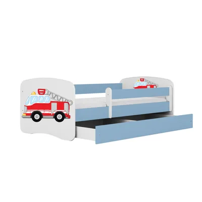 Produktbild von Kocot Kids Kinderbett Babydreams Feuerwehr mit Schublade 160x80 cm mit Matratze in blau