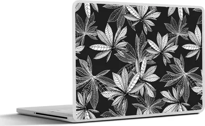 Produktbild von MuchoWow® Laptop Aufkleber Sticker Cover Schwarz - Weiß - Muster - Natur 25x18 cm - Laptop-Deko