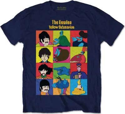 Produktbild von The Beatles Yellow Submarine Characters Navy Blue 2XL T-Shirt