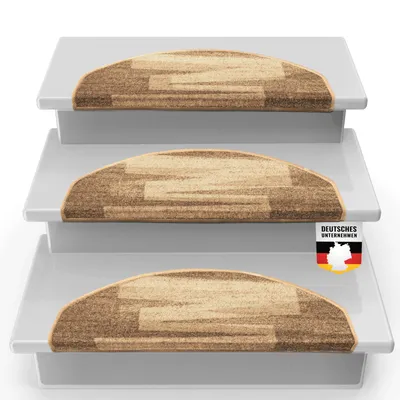Produktbild von Stufenmatte Via Veneto Stufenteppich für Innenbereiche Beige Halbrund