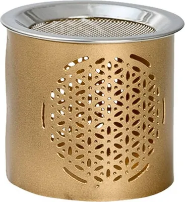 Produktbild von Räucherstövchen Eisen Blüme Des Lebens Gold H 6cm Betriebsart Teelicht Weihrauch