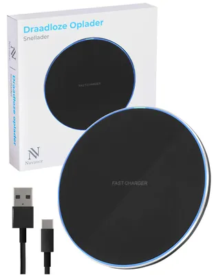 Productafbeelding van Nuvance Draadloze Oplader 15W - Inclusief Kabel - Wireless Charger - Fast Charger - Geschikt voor alle Draadloos Oplaadbare Smartphones
