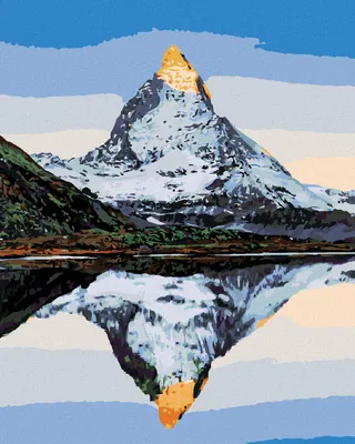 Produktbild von Zuty - Malen nach Zahlen - DAS MATERHORN UND SEIN SPIEGELBILD IM SEE, 40x50 cm, ohne Keilrahmen