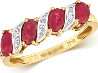 Produktbild von Raffinierter 9 Karat (375) Gold Diamant Damenring Brillant-Schliff H - PK mit Rubin, 54 (17.2); TRS28689RSN