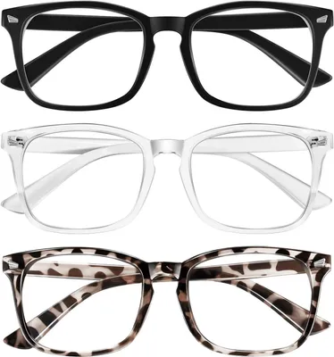 Image de Lunettes de lecture rectangulaires, lot de 3, correction +3,00, pour la lecture