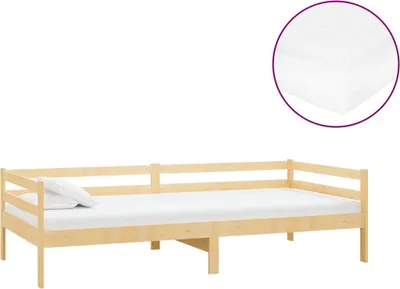 Obrázek produktu pro vidaXL Lehátko s matrací 90x200 cm z masivního borovicového dřeva
