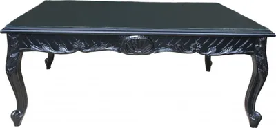 Produktbild von Casa Padrino Barock Couchtisch im Antik Stil, Schwarz, 120 x 80 x 48 cm, mit Glasplatte