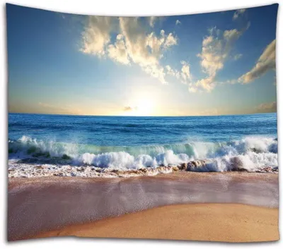 Productafbeelding van Wandkleed - Wandtapijt Muurdecoratie - Interieur Decoratie - Hoge Resolutie Print - 153 x 229 cm - Blauw