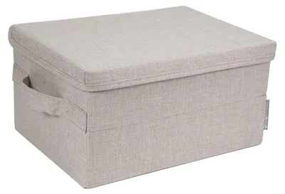 Aufbewahrungsbox mit Deckel, 40x30x22 cm, beige, faltbar