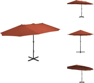 Produktbild von vidaXL Sonnenschirm mit Aluminium-Mast 460x270 cm Terracotta-Rot -  Sonnenschirme & Sonnenschutze
