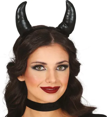 Immagine prodotto di Daemonic Hoerner Halloween Fascia per capelli Diavolo Accessorio Carnevale Costume Party, Colore: Nero