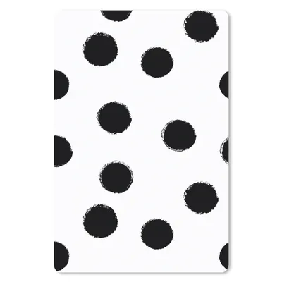 Produktbild von MuchoWow® Mauspad Mousepad Polka dots - Muster - Schwarz und weiß 18x27 cm - Mousepads - Maus Mat - Pad - Mausunterlage