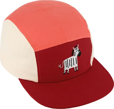Fiebig Bunte Kinder Baseball-Cap mit Krokodil-Stick in rot