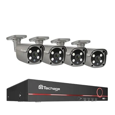 Produktbild von Sicherheitskamerasystem, 4K HD Auflösung, Zwei-Wege-Audio, Keine, 8CH 4Pcs 5MP Kamera