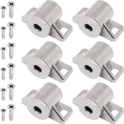 Productafbeelding van Set kastdeurhouders - Magnetische sluitingen - Kasten vergrendelen - Sterke zinklegering - 6 stuks - Zilver
