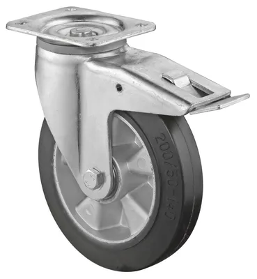 Immagine prodotto di BS Ruote Ruote per impieghi gravosi L620.B80.200 Ruote girevoli con freno totale, diametro ruota 200 mm,