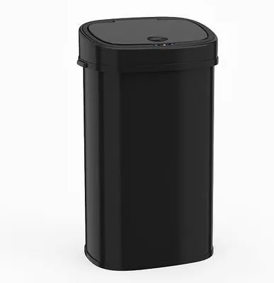 Imagen del producto de Cubo de basura con sensor, 58 litros, para cocina, con 2 compartimentos, sistema de separación de residuos para reciclaje y residuos generales, cubo de basura automático para cocina con tapa de cierre suave, color