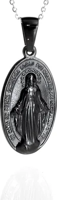 Produktbild von Karisma Edelstahl Kettenanhänger Heilige Maria IP Pating Schwarz Edestahlkette - 45.0 Zentimeter