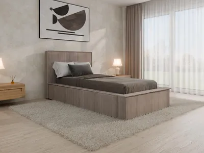 Produktbild von SANA – modernes Polsterbett mit Bettkasten und Metall-Lattenrost | ohne matratze