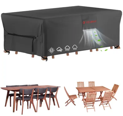 Immagine prodotto di Copertura impermeabile per mobili da giardino, dimensioni 213x112x71 cm, tessuto Oxford 420D, colore nero