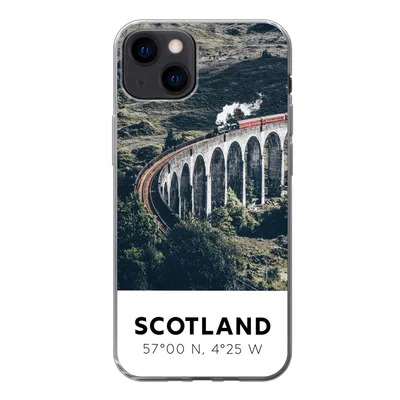 Produktbild von MuchoWow® Handyhülle Schutzhülle Hülle für iPhone 13 Schottland - Zug - Sommer - Eisenbahn Silikon Softcase Handy Hülle - Karteninhaber